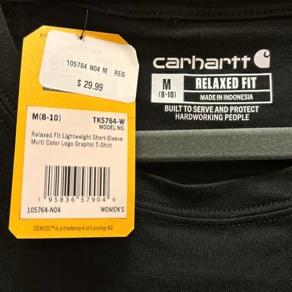 Carhartt® Women's Relaxed Fit Short Sleeve Logo T-Shirt, Black, medium - Picture 6 of 6